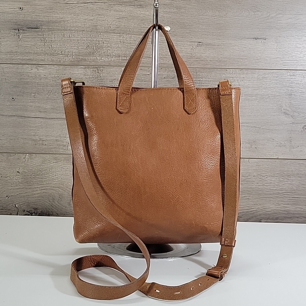 Madewell Transport Cognac Leather Tote Bag - Picture 4 of 13